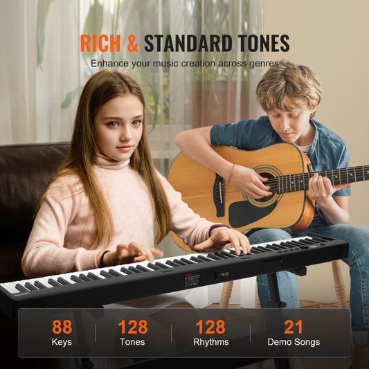 BX-20 - 88-Key Portable Folding Piano with Bluetooth & Rechargeable Battery