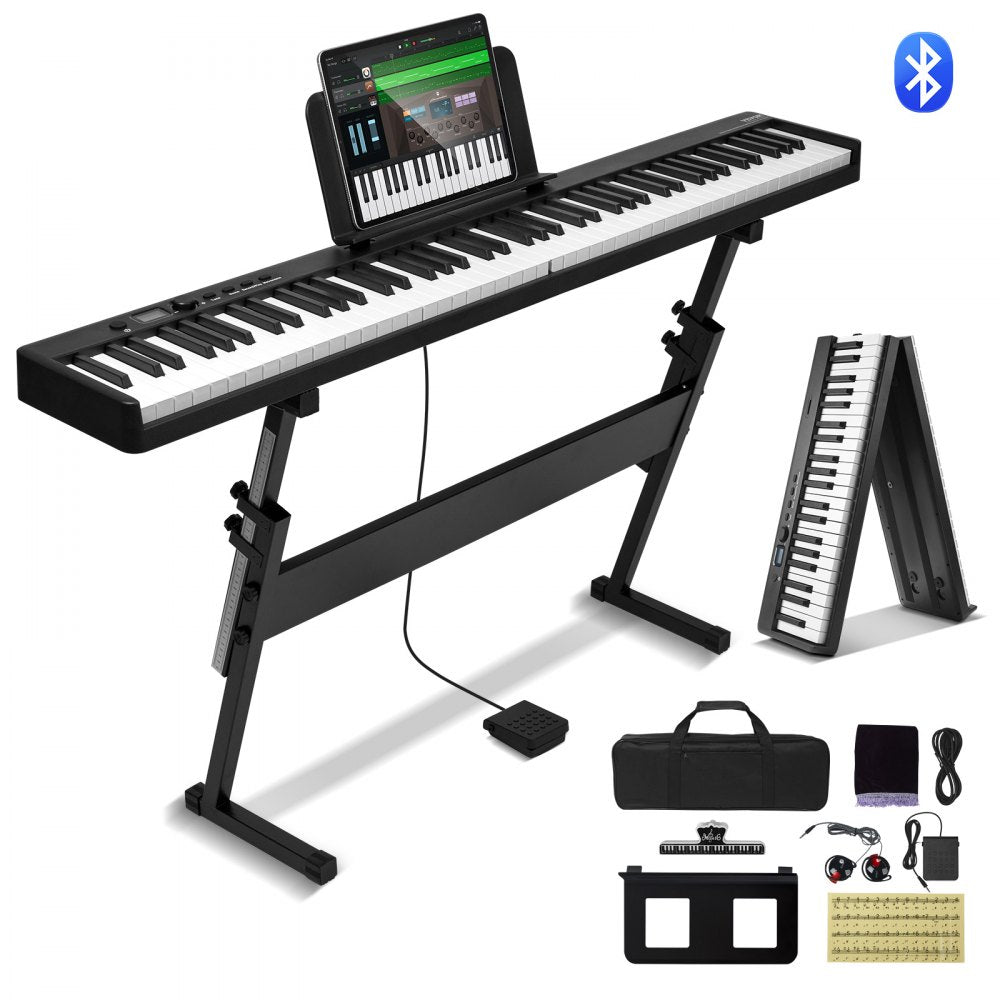 BX-20 - 88-Key Portable Folding Piano with Bluetooth & Rechargeable Battery