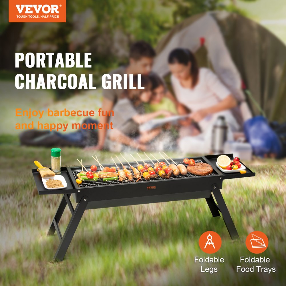 SKJ01 - 23" Compact Charcoal Grill for Outdoor BBQs and Picnics