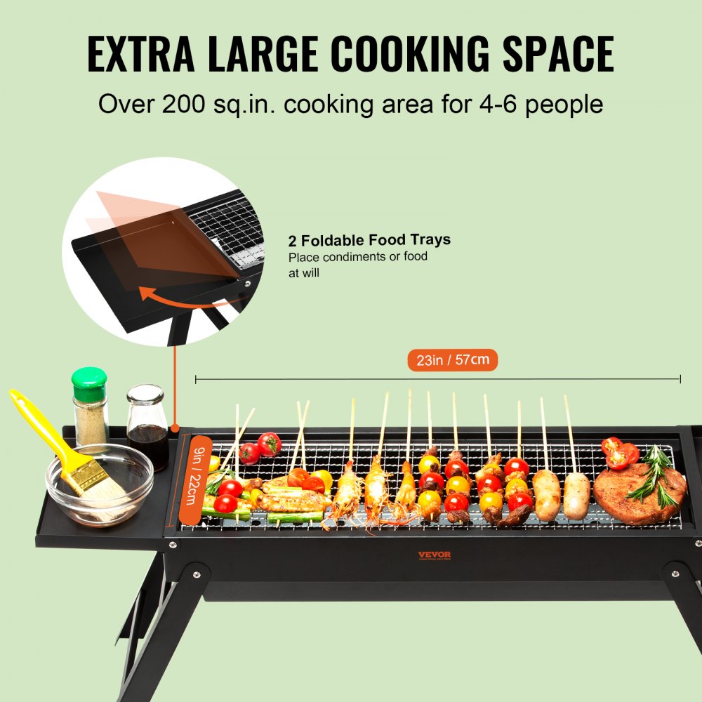 SKJ01 - 23" Compact Charcoal Grill for Outdoor BBQs and Picnics