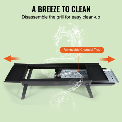 SKJ01 - 23" Compact Charcoal Grill for Outdoor BBQs and Picnics
