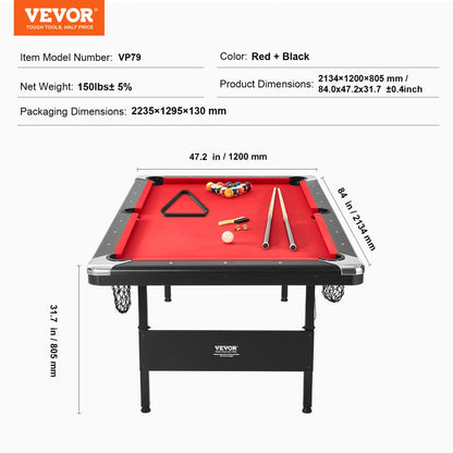 VP79 - 7 ft Portable Billiards Table for Family Fun