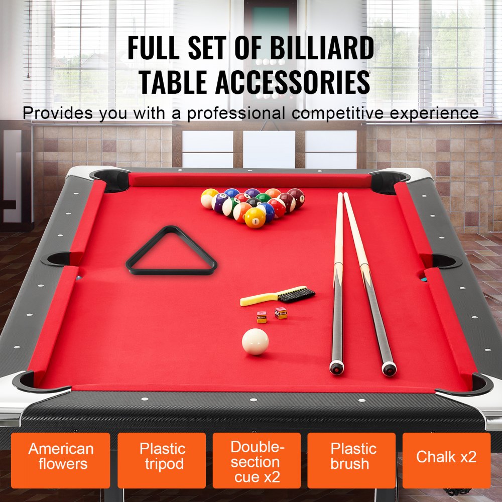 VP69 - Compact 6.3 ft VEVOR Billiards Table for Family Fun