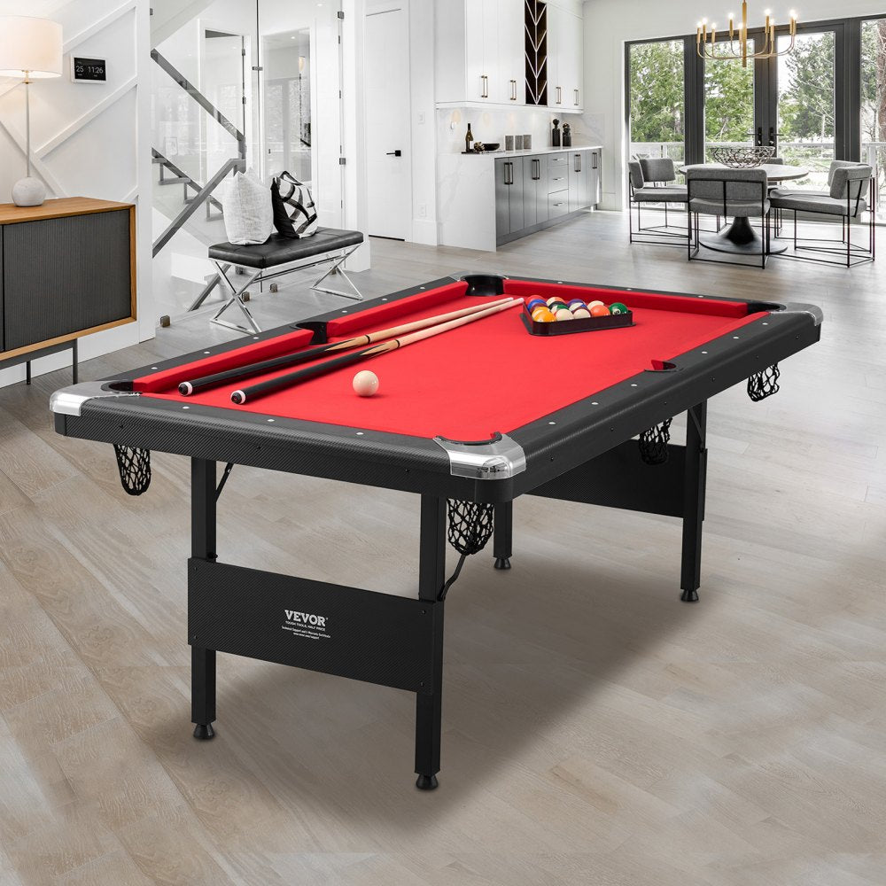 VP69 - Compact 6.3 ft VEVOR Billiards Table for Family Fun