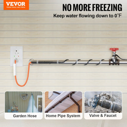 5MLTV1-12 - 12FT Self-Regulating Heating Cable for Winter Pipe Protection