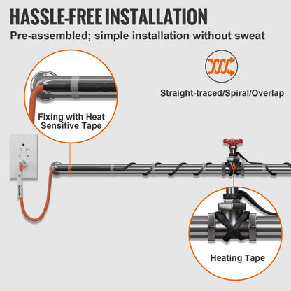 5MLTV1-80 - 80ft Self-Regulating Heating Cable for Pipes