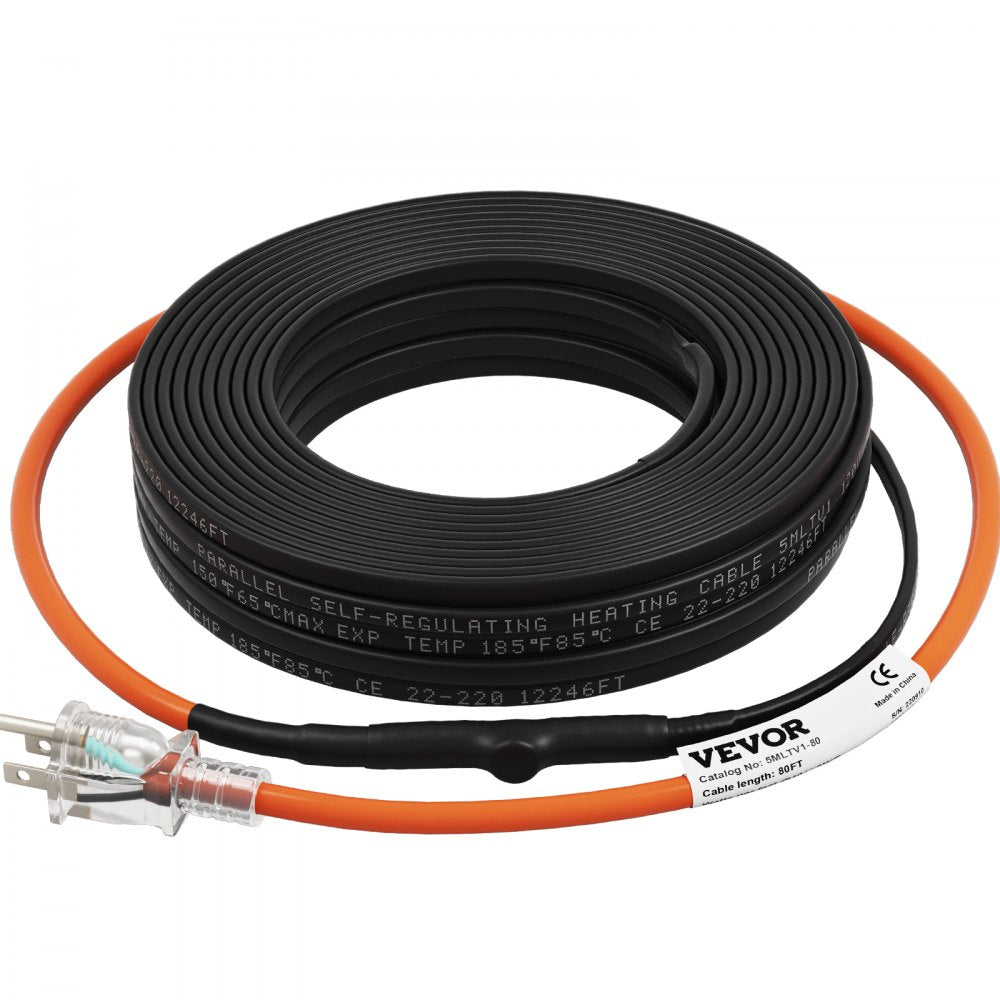 5MLTV1-80 - 80ft Self-Regulating Heating Cable for Pipes