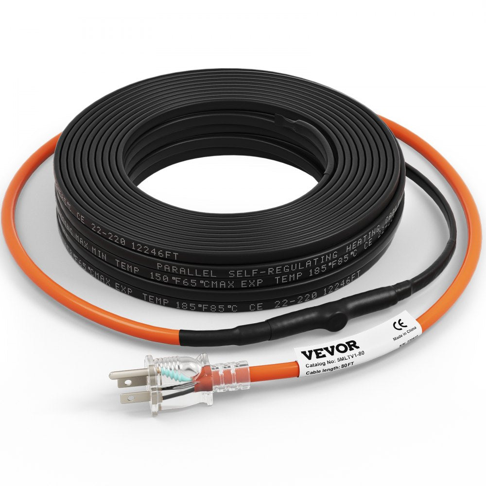 5MLTV1-80 - 80ft Self-Regulating Heating Cable for Pipes