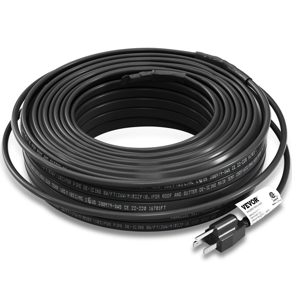 5LTV1-100 - 100ft Self-Regulating Pipe Heating Cable for Ice Prevention