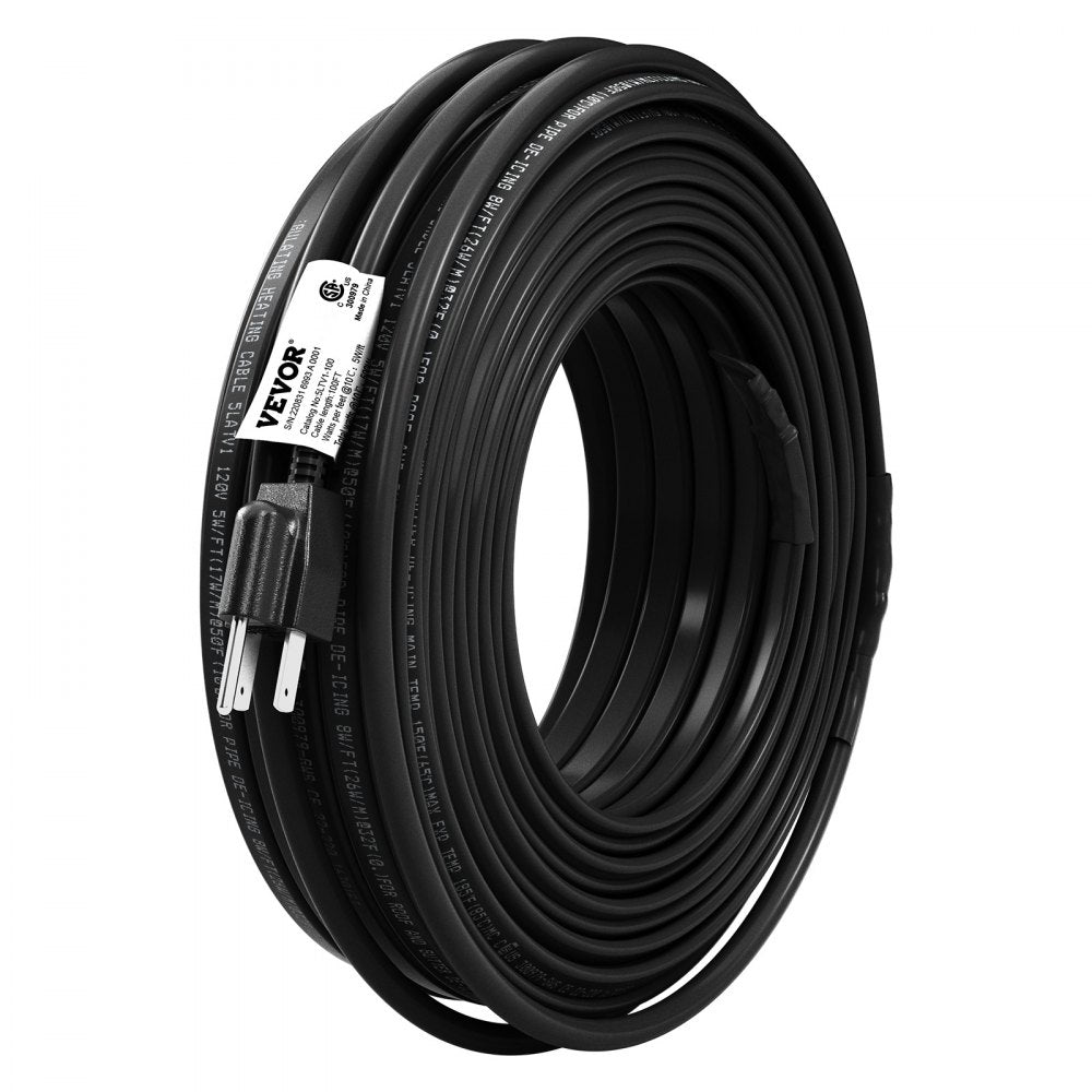5LTV1-100 - 100ft Self-Regulating Pipe Heating Cable for Ice Prevention