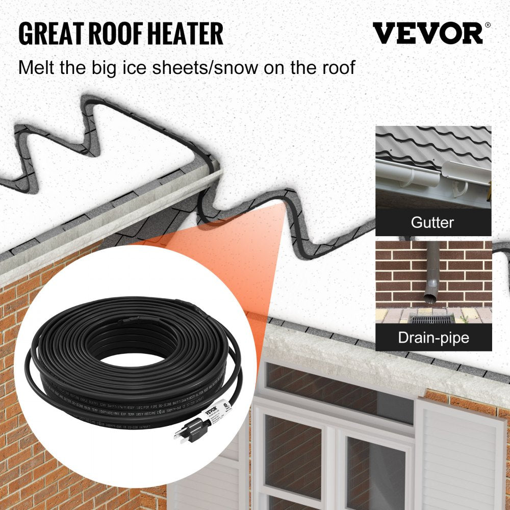 5LTV1-140 - 140ft Self-Regulating Heating Cable for Ice Prevention