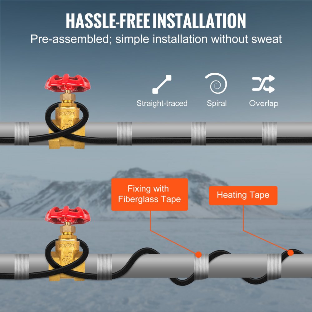 5LTV1-140 - 140ft Self-Regulating Heating Cable for Ice Prevention