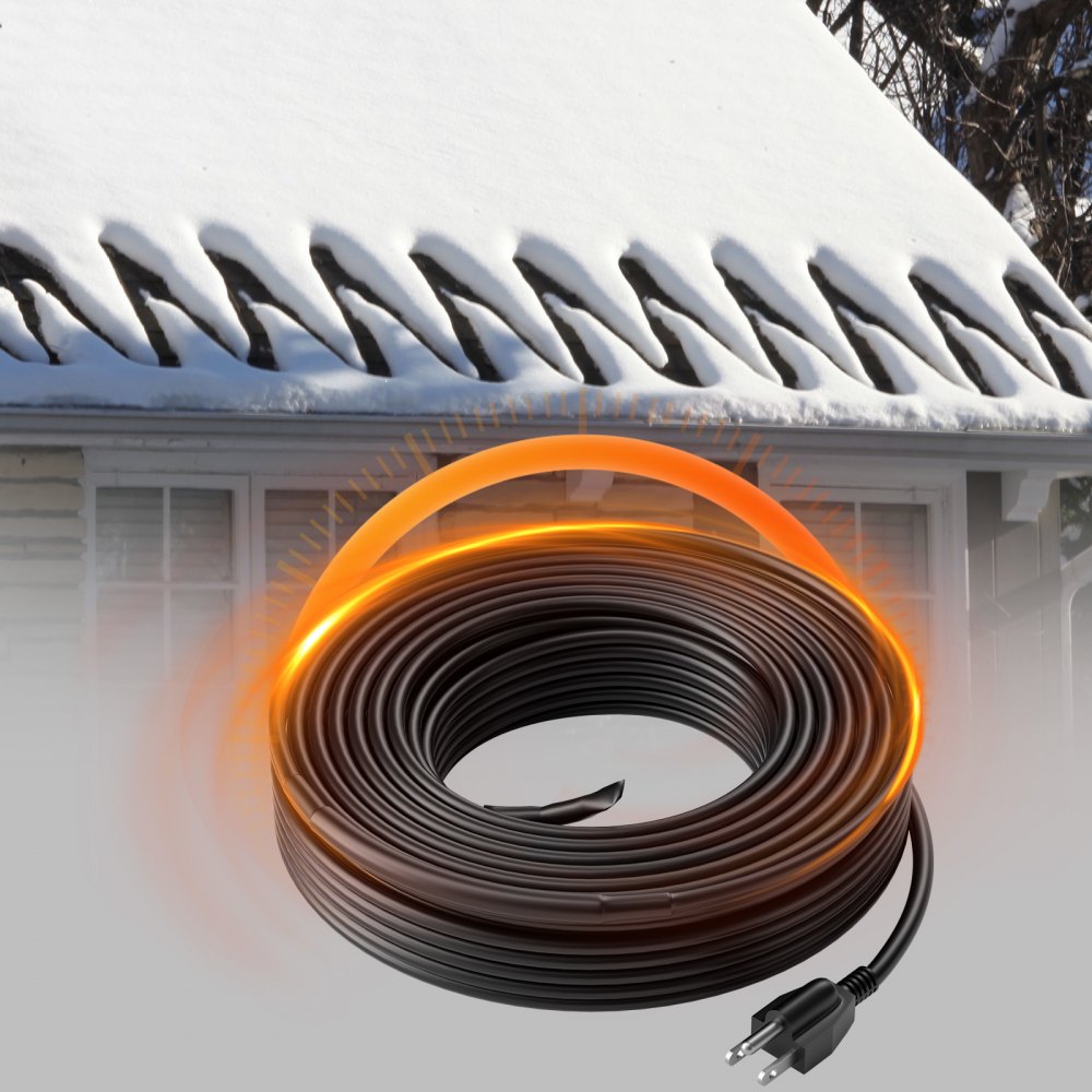 ETR series (5W/FT) - 100FT Self-Regulating Heating Cable for Roofs & Gutters