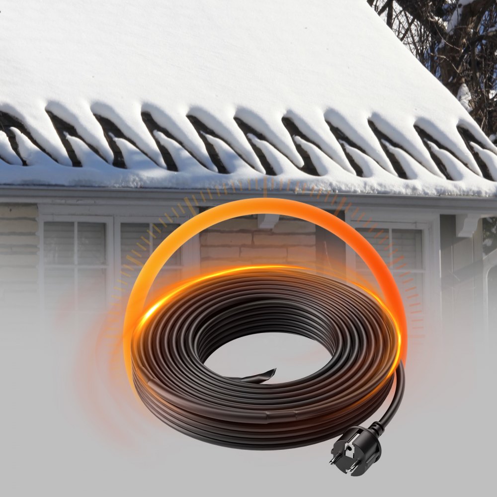 ETR series (5W/FT) - 30FT Self-Regulating Heating Cable for Roofs & Gutters