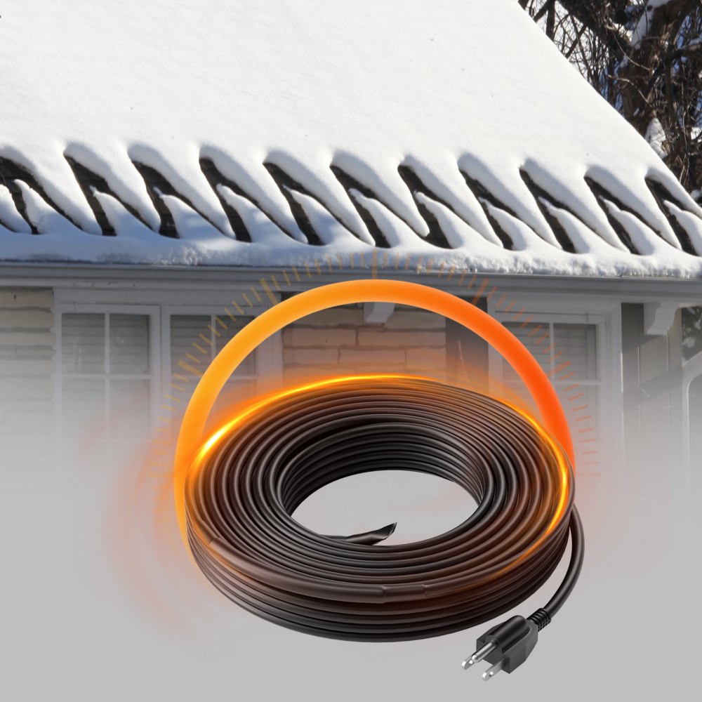 ETR series (5W/FT) - 50FT Self-Regulating Heating Cable for Roofs & Gutters