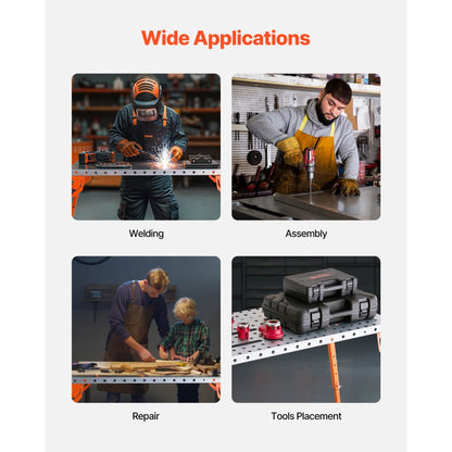 500lb - Foldable 44" x 21" Welding Table with Adjustable Height