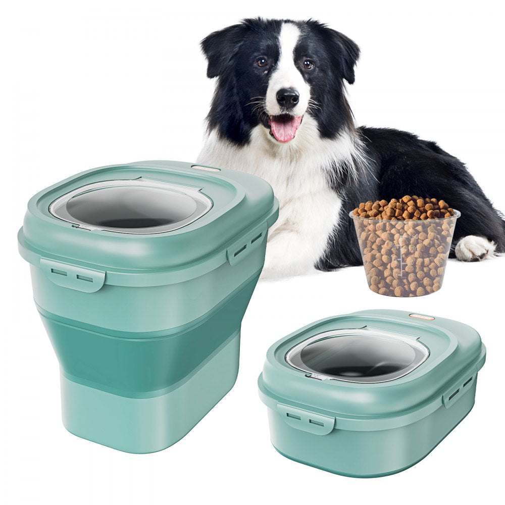 CF0233 - 50 lbs Collapsible Dog Food Container with Airtight Lid