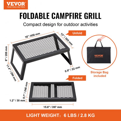 JY-ZDKJ-01 - 18" Heavy-Duty Folding Grill for Outdoor Cooking