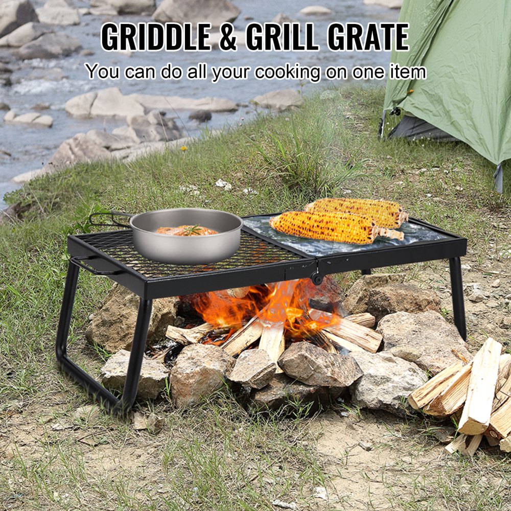 JY-ZDKJ-02 - Heavy-Duty 22.4" Folding Campfire Grill with Adjustable Height