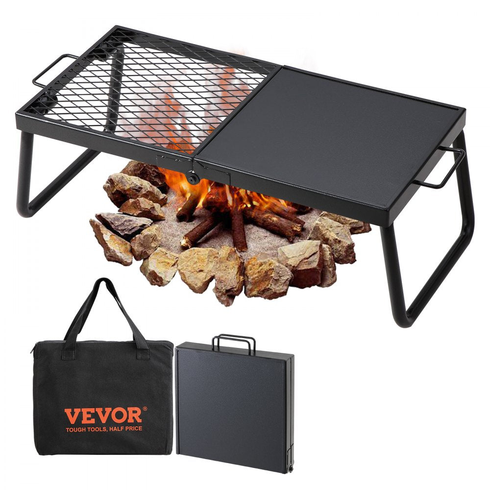 JY-ZDKJ-02 - Heavy-Duty 22.4" Folding Campfire Grill with Adjustable Height