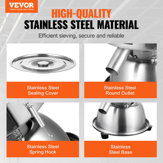 YF005 - Portable Stainless Steel Electric Sieve with 30+50 Mesh Filters