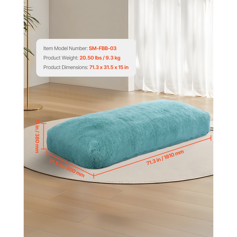 SM-FBB-03 - Plush Blue Bean Bag Chair with Washable Cover