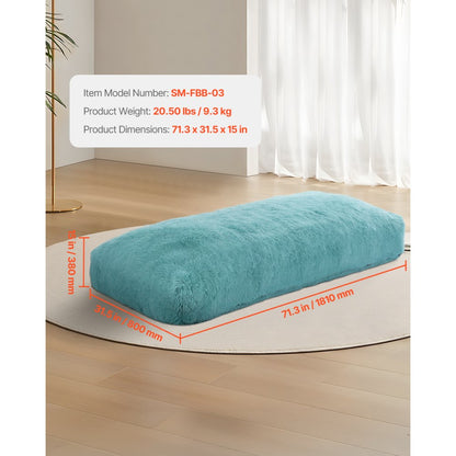 SM-FBB-03 - Plush Blue Bean Bag Chair with Washable Cover