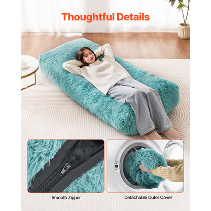 SM-FBB-03 - Plush Blue Bean Bag Chair with Washable Cover
