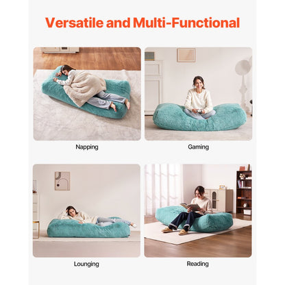 SM-FBB-03 - Plush Blue Bean Bag Chair with Washable Cover