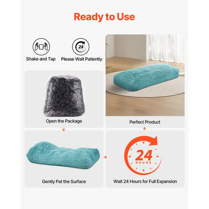 SM-FBB-03 - Plush Blue Bean Bag Chair with Washable Cover
