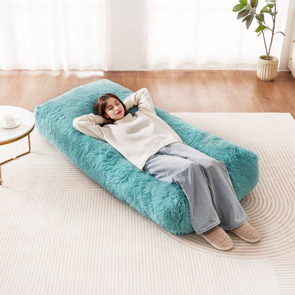 SM-FBB-03 - Plush Blue Bean Bag Chair with Washable Cover