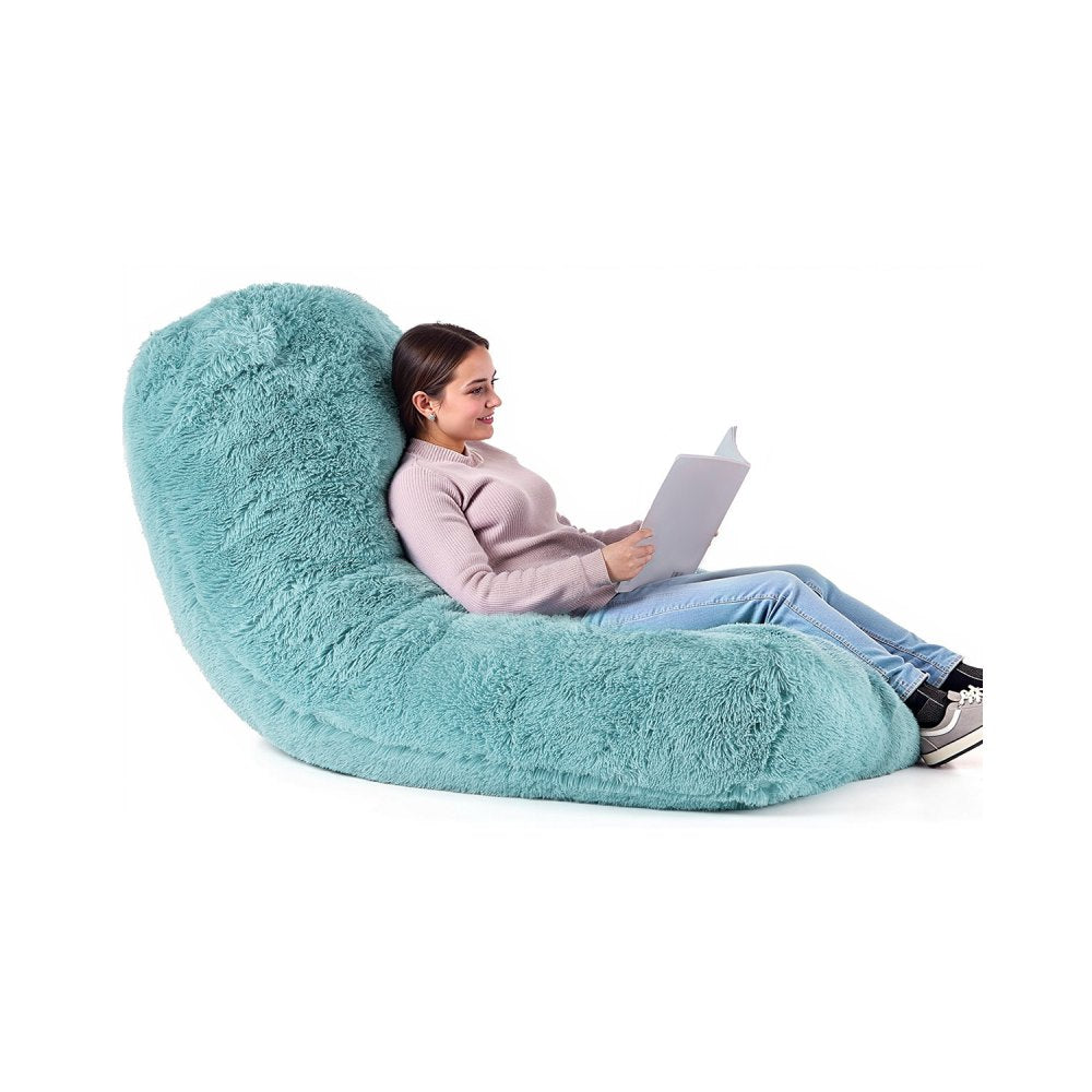 SM-FBB-03 - Plush Blue Bean Bag Chair with Washable Cover