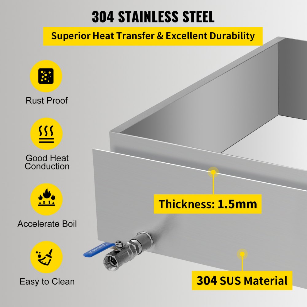 010902316656 - 24" Stainless Steel Maple Syrup Evaporator Pan with Throttle Valve