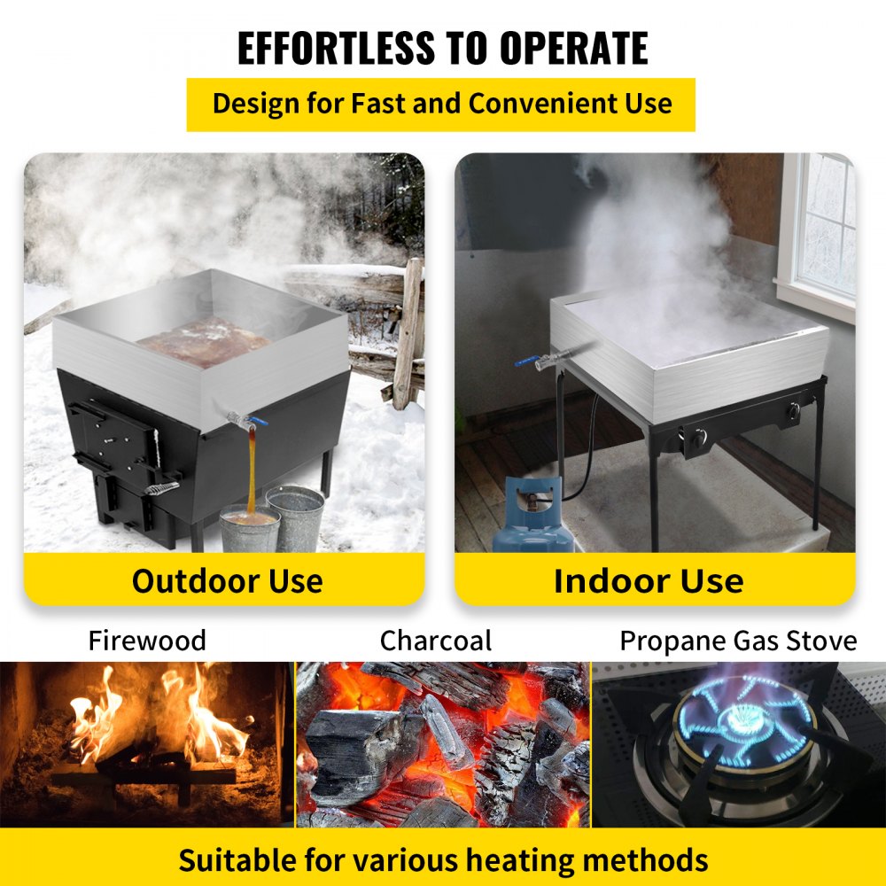 010902316656 - 24" Stainless Steel Maple Syrup Evaporator Pan with Throttle Valve