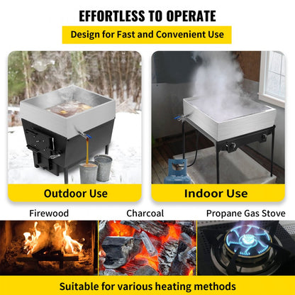 010312323762 - 24" Stainless Steel Maple Syrup Evaporator Pan with Valve