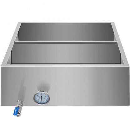 010106619542 - 2'x2' Food-Grade Stainless Steel Maple Syrup Pan with Valve