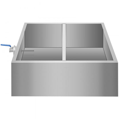 010106619542 - 2'x2' Food-Grade Stainless Steel Maple Syrup Pan with Valve