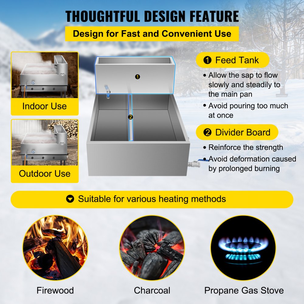 010868381527 - 36x24 Stainless Steel Maple Syrup Evaporator Pan with Accessories