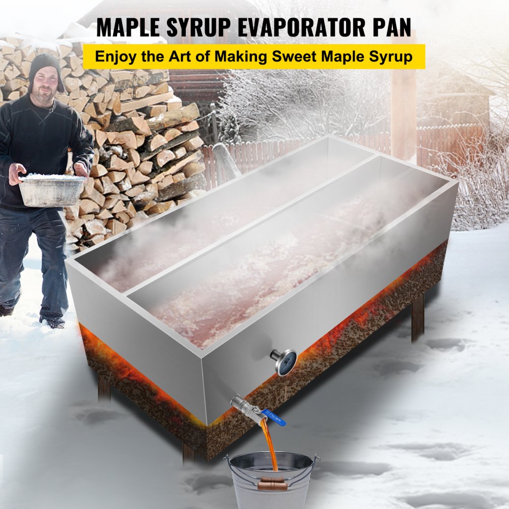 010343749862 - 48x24 Stainless Steel Maple Syrup Evaporator Pan with Valve