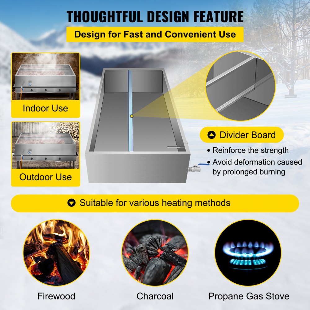 010343749862 - 48x24 Stainless Steel Maple Syrup Evaporator Pan with Valve