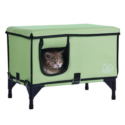 JUYI U8-M - Insulated Heated Cat House with Temperature Control and Windproof Stakes