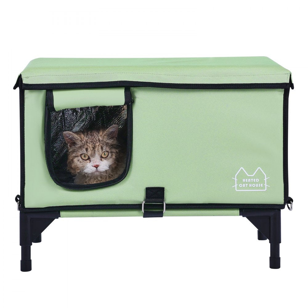 JUYI U8-M - Insulated Heated Cat House with Temperature Control and Windproof Stakes