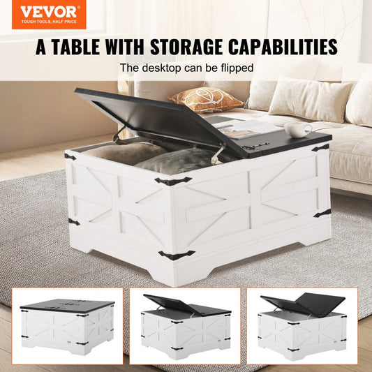 KLLT-03 - 31.5" Modern Flip-Top Coffee Table with Storage Solutions