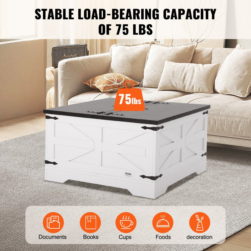 KLLT-03 - 31.5" Modern Flip-Top Coffee Table with Storage Solutions