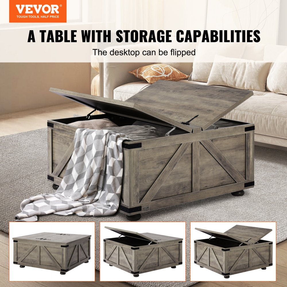 KLLT-06 - 36" VEVOR Flip-Top Coffee Table with Storage and Style