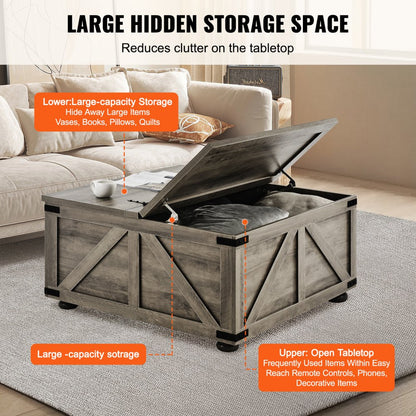 KLLT-06 - 36" VEVOR Flip-Top Coffee Table with Storage and Style