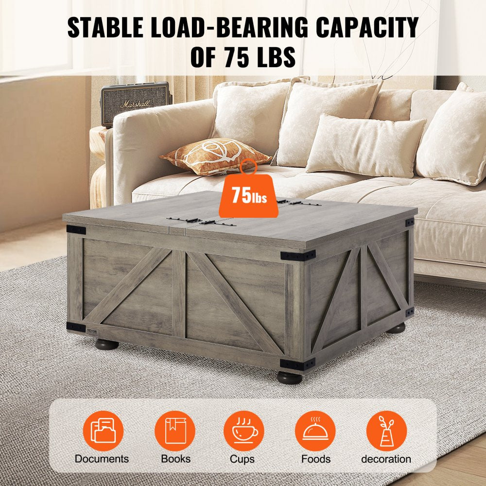 KLLT-06 - 36" VEVOR Flip-Top Coffee Table with Storage and Style