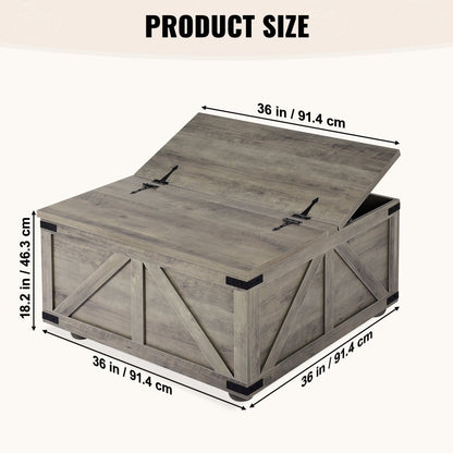 KLLT-06 - 36" VEVOR Flip-Top Coffee Table with Storage and Style