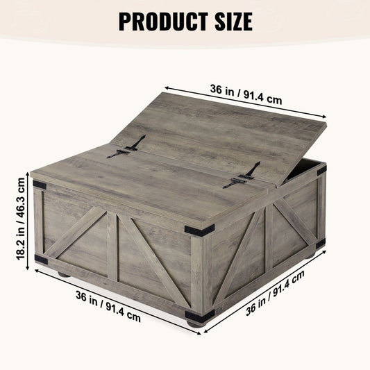 KLLT-06 - 36" VEVOR Flip-Top Coffee Table with Storage and Style