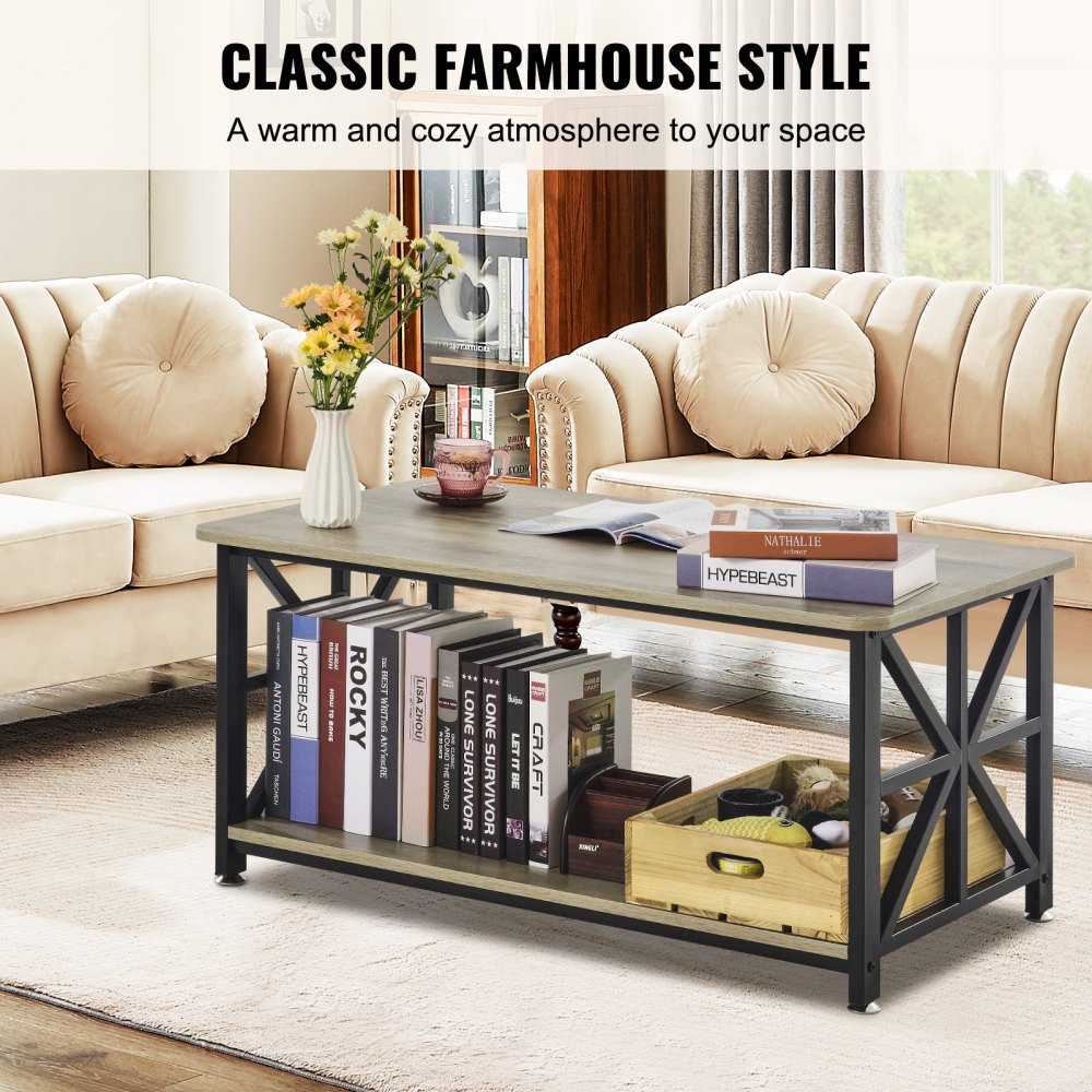 KLLT-07 - 40" Flip-Top Farmhouse Coffee Table with Ample Storage